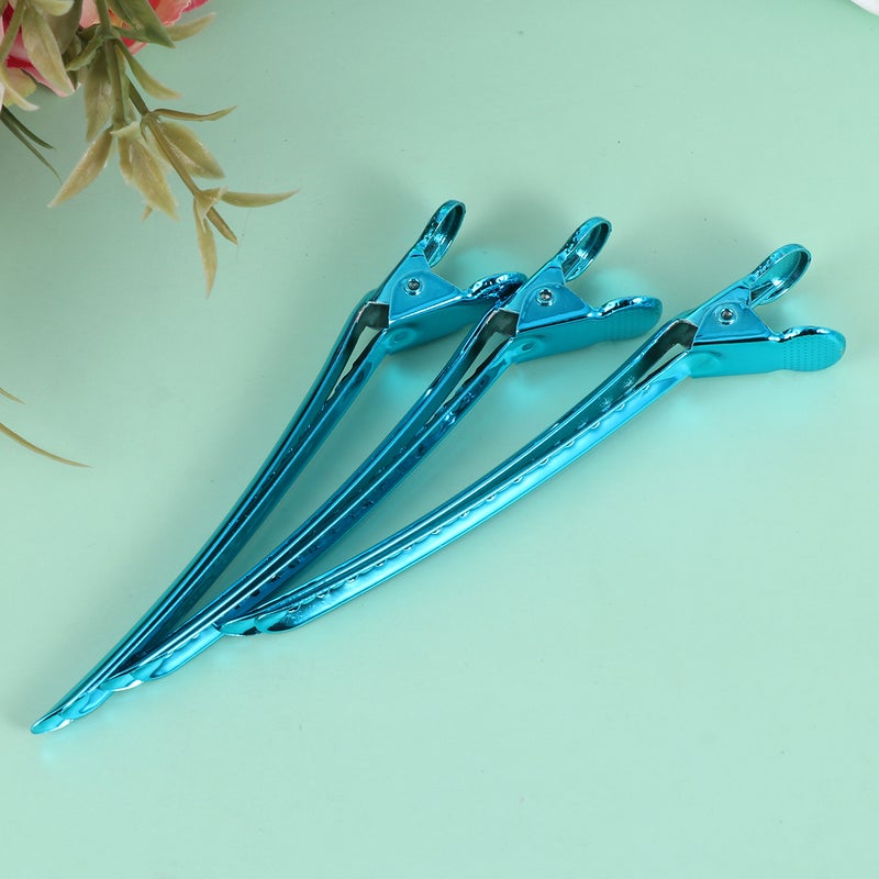 12pcs Portable Hairpin Fastening Clip Metal Hair Clip Hair Styling Pin Headdress Grip for Home Woman Salon (9cm Sky- ) - Image 5