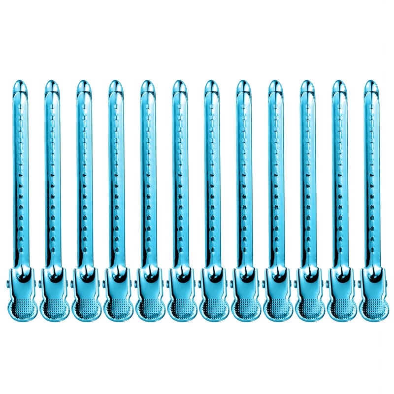 12pcs Portable Hairpin Fastening Clip Metal Hair Clip Hair Styling Pin Headdress Grip for Home Woman Salon (9cm Sky- ) - Image 1