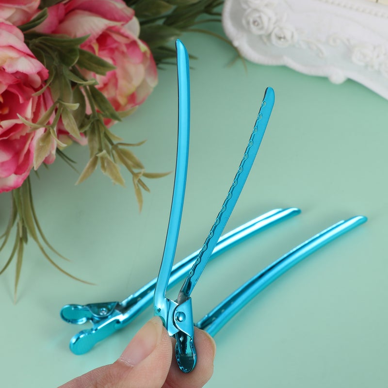 12pcs Portable Hairpin Fastening Clip Metal Hair Clip Hair Styling Pin Headdress Grip for Home Woman Salon (9cm Sky- ) - Image 4