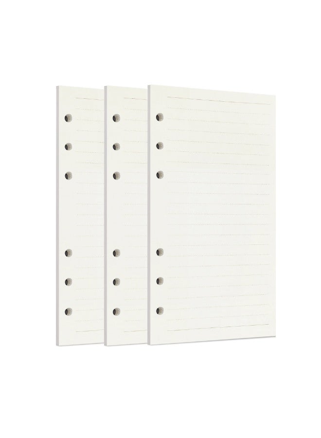 Zelten 3 Pack A6 135 Sheets/270 Pages Lined Loose Leaf Punched Paper Refills Paper for 6 Hole Binder Personal Organizer Diary Notebook Refillable Planner