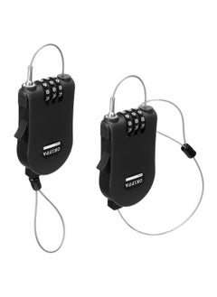 Multifunctional Durable Steel Wire Retractable Lock with Pull Button and Number Code for Travel Backpack Lock for Trolley, Suitcase, Cabinet, Anti-Theft Code Lock (Black)