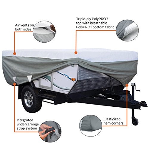 Classic Accessories Over Drive PolyPRO3 Folding Camping Trailer Cover, Fits 12'-14'L, RV Cover, Camper Cover, Travel Trailer Cover - Image 2
