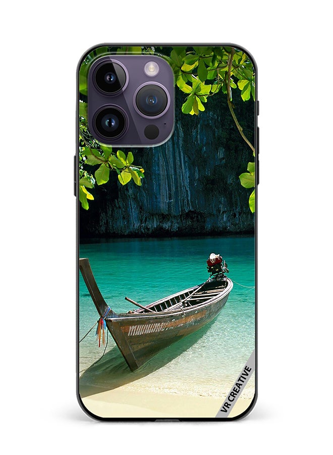 VR CREATIVE Protective Case Cover For Apple iPhone 15 Pro Boat Lake Design  Multicolour - Image 1