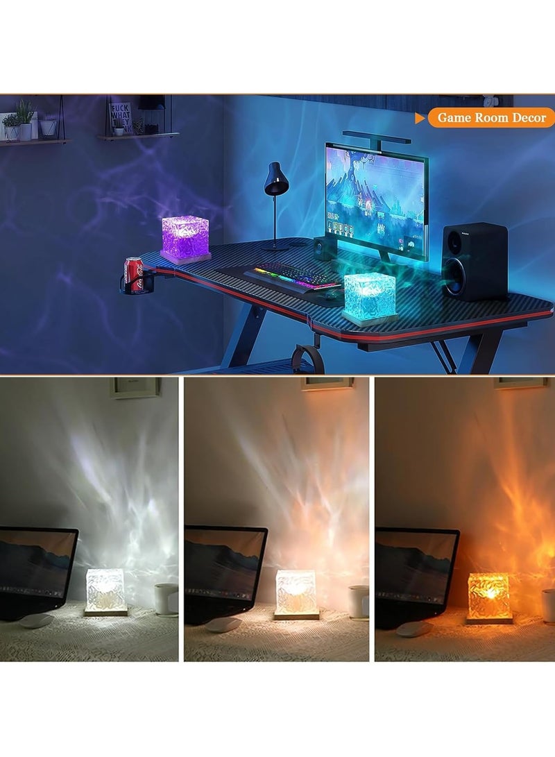 متجر الفرح مصباح عرض أمواج المحيط، مصباح عرض أضواء الشفق القطبي الشمالي، مصباح مائي متدرج الألوان، مصباح عرض أمواج الشفق القطبي مع جهاز تحكم عن بعد لديكور غرفة الفتيات المراهقات - Image 4