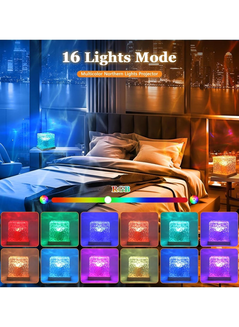 متجر الفرح مصباح عرض أمواج المحيط، مصباح عرض أضواء الشفق القطبي الشمالي، مصباح مائي متدرج الألوان، مصباح عرض أمواج الشفق القطبي مع جهاز تحكم عن بعد لديكور غرفة الفتيات المراهقات - Image 5