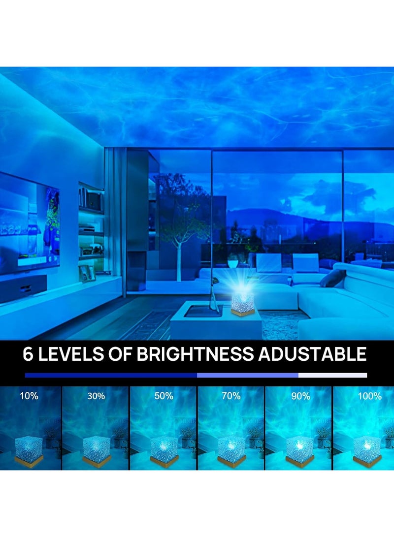 متجر الفرح مصباح عرض أمواج المحيط، مصباح عرض أضواء الشفق القطبي الشمالي، مصباح مائي متدرج الألوان، مصباح عرض أمواج الشفق القطبي مع جهاز تحكم عن بعد لديكور غرفة الفتيات المراهقات - Image 2