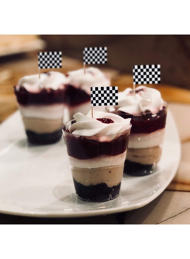 Super Z Outlet 100 Pack Mini Checkered Racing Flag Finish Line Cupcake Toppers Party Decorations Picks Set (2.5 Inches Tall) - Image 5