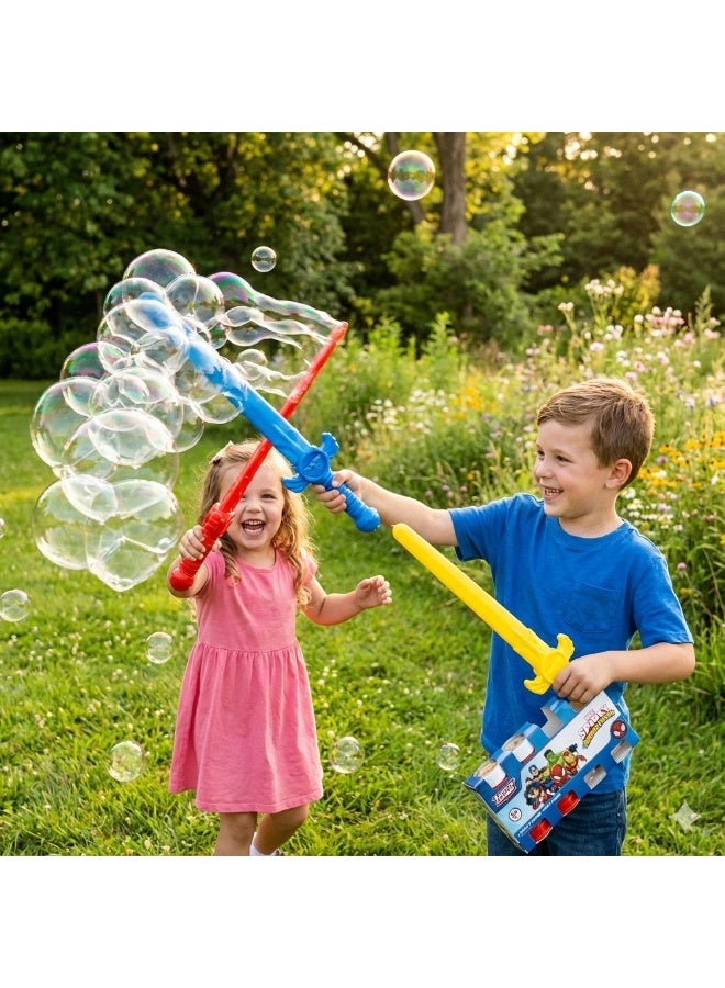 Ciao Justice League Bubble Swords Set of 3 – 38cm Large Bubble Wands with 118ml Solution Each, Licensed Superhero Design, Fun Outdoor Toy for Kids, Perfect for Parties & Gifts - Image 2