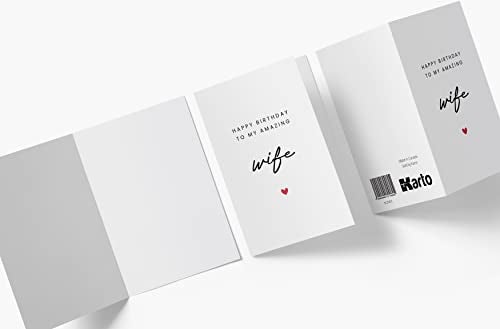 Karto Sweet Birthday Card for Wife Her - Large 5.5x8.5 inch Wife Birthday Cards - Simple - Image 3