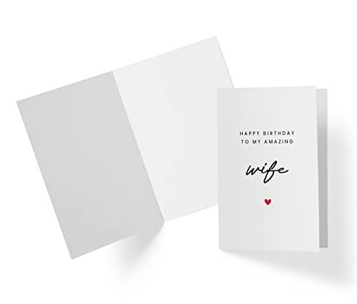 Karto Sweet Birthday Card for Wife Her - Large 5.5x8.5 inch Wife Birthday Cards - Simple - Image 2