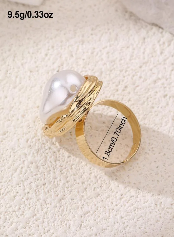 Take Two  Irregular Faux Pearl Embellished Ring for Women | Best Price UAE