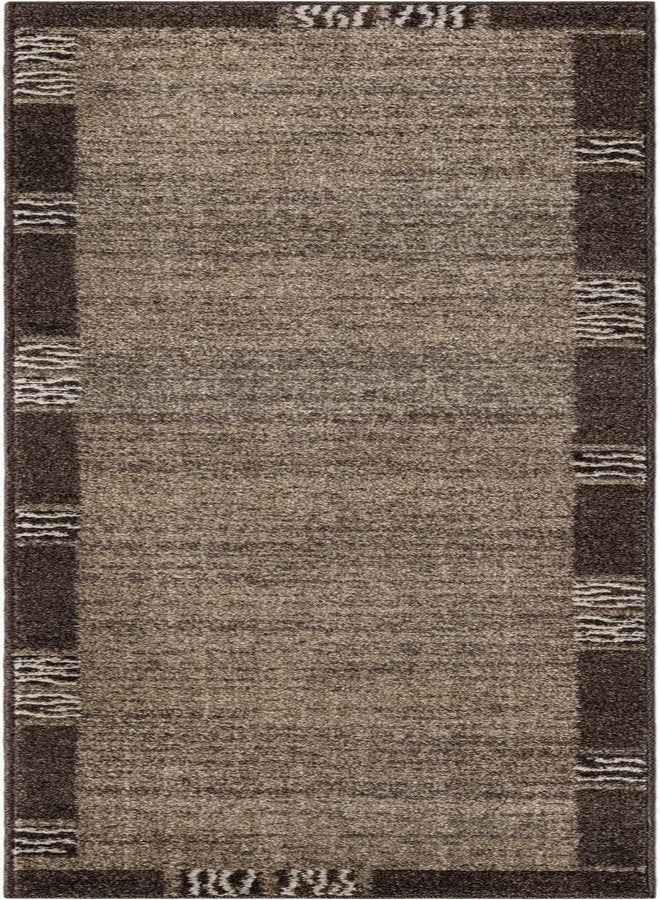 Unique Loom Del Mar Collection Area Rug- Transitional Inspired with Modern Contemporary Design(2' 0 x 8' 0 Runner, Light Brown/ Beige) - Image 2
