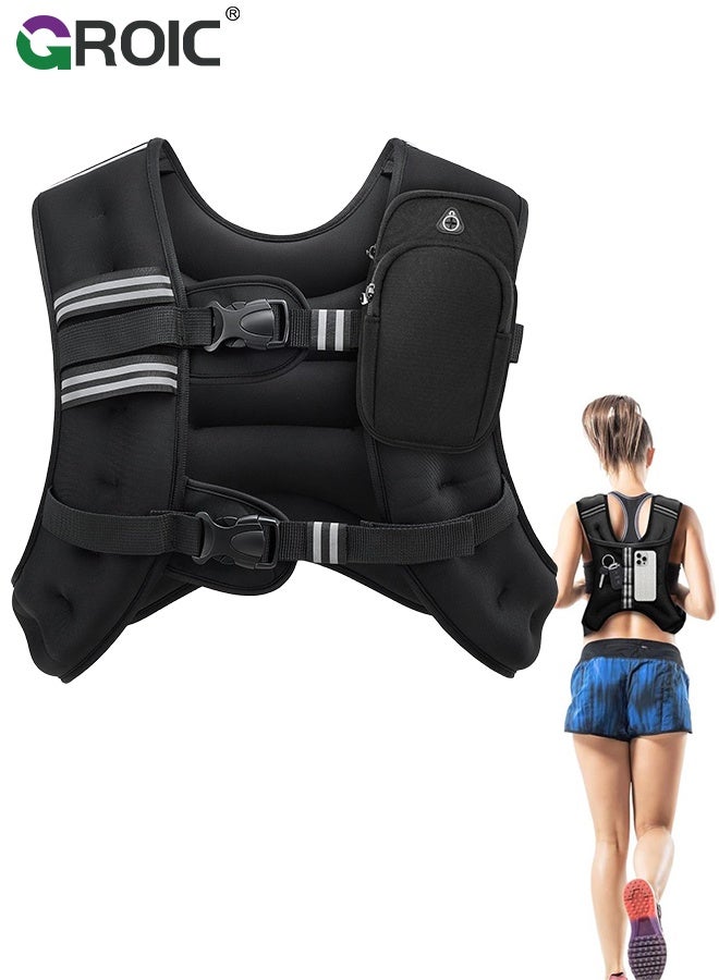 GROIC Weighted Vest for Women & Men with Reflective Stripe and Adjustable Buckle, Comfortable & Durable Rucking Vest for Walking, Running & Strength Training -  8lb - Image 1