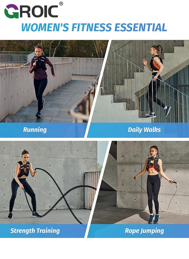 GROIC Weighted Vest for Women & Men with Reflective Stripe and Adjustable Buckle, Comfortable & Durable Rucking Vest for Walking, Running & Strength Training -  8lb - Image 3