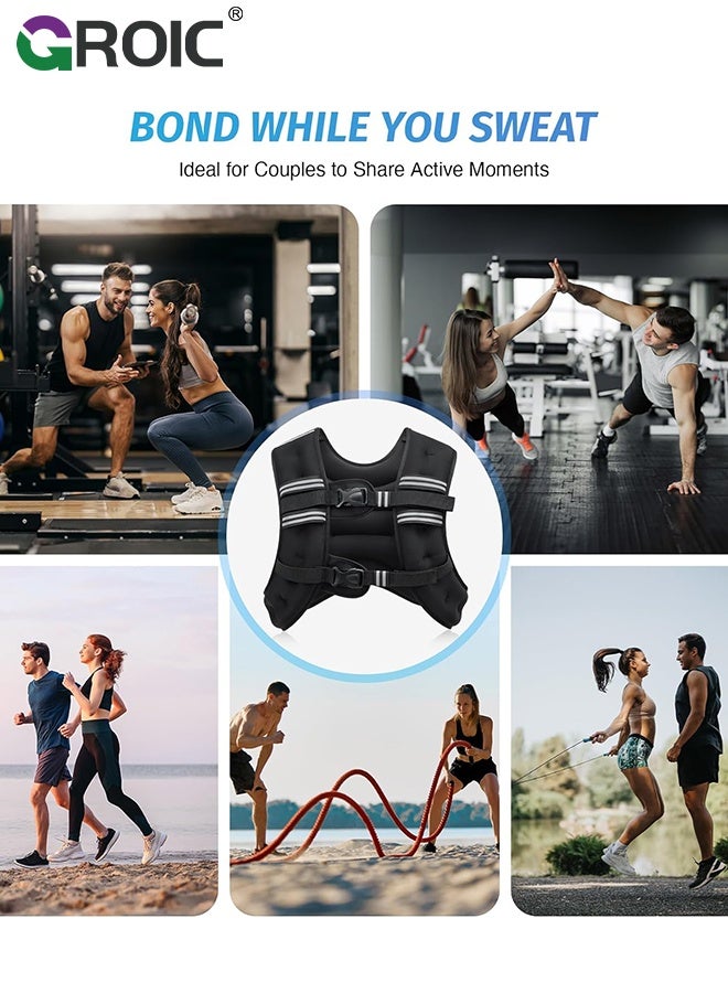 GROIC Weighted Vest for Women & Men with Reflective Stripe and Adjustable Buckle, Comfortable & Durable Rucking Vest for Walking, Running & Strength Training -  8lb - Image 5