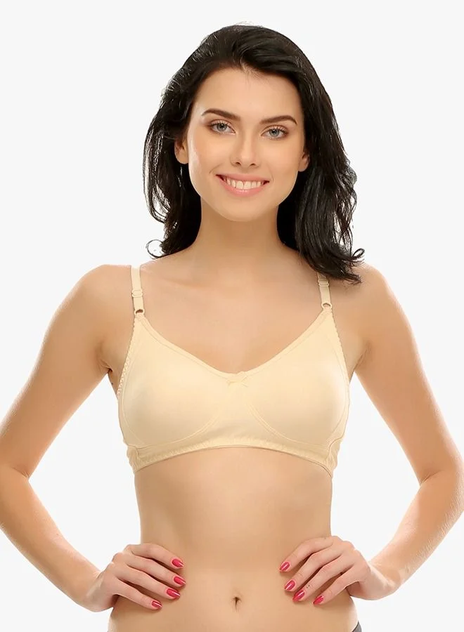 كلوفيا Clovia Cotton Rich Non-Padded Moulded T-Shirt Bra In Nude