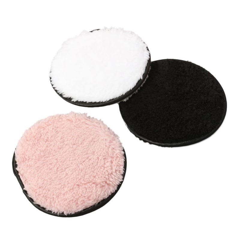 Reusable Makeup Remover Cloth Soft Plush Facial Cleansing Pads 3Pcs Random Color - Image 2