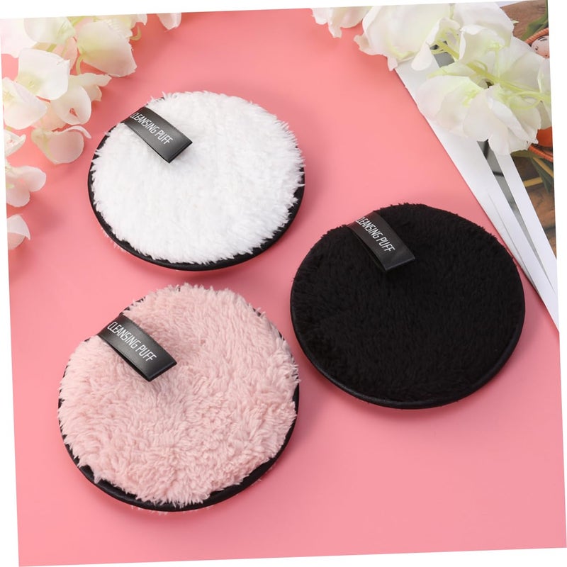 Reusable Makeup Remover Cloth Soft Plush Facial Cleansing Pads 3Pcs Random Color - Image 4