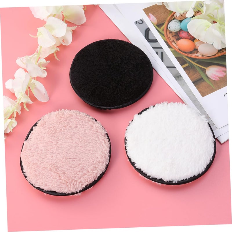 Reusable Makeup Remover Cloth Soft Plush Facial Cleansing Pads 3Pcs Random Color - Image 3