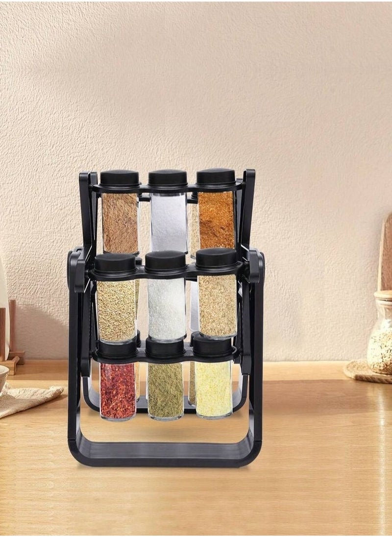 Denx 🌟 Ferris Wheel Spice Rack Set – 360° Rotating Seasoning Organizer With Refillable Spice Jars For Kitchen Countertop Storage - Image 3