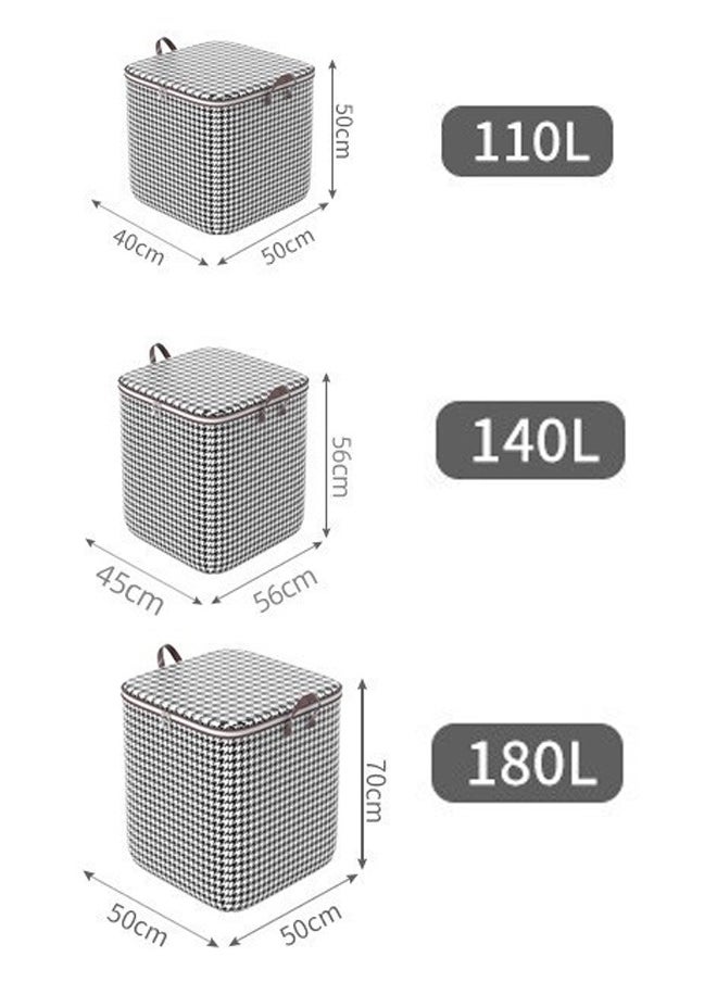 Generic Large Storage Bag Waterproof Clothing Storage Bins Foldable Closet Organizers Storage Containers Zipper Bag Handle Zipper Design for Clothing Blanket Comforters Bed Sheets Pillows and Toys (110L)  - Image 2