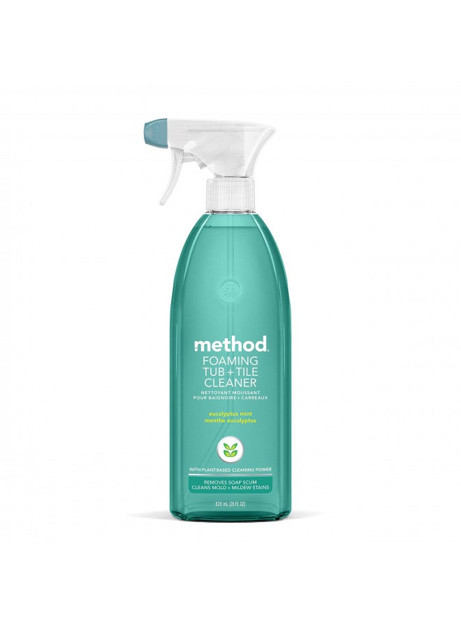 Method Foaming TUB+TILE CLEANER, Eucalyptus Mint, 28 Ounce, 1 pack, Packaging May Vary - Image 1