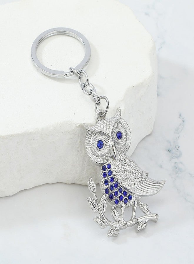 Aeenioy 2 Pieces Keychain, Owl Bag Charms for Handbags and Key Chain for Home, Evil Eye Keychain for Car Bike Protection, Key Rings for Women and Men, Aesthetic Couple Gift (Silvery) - Image 4