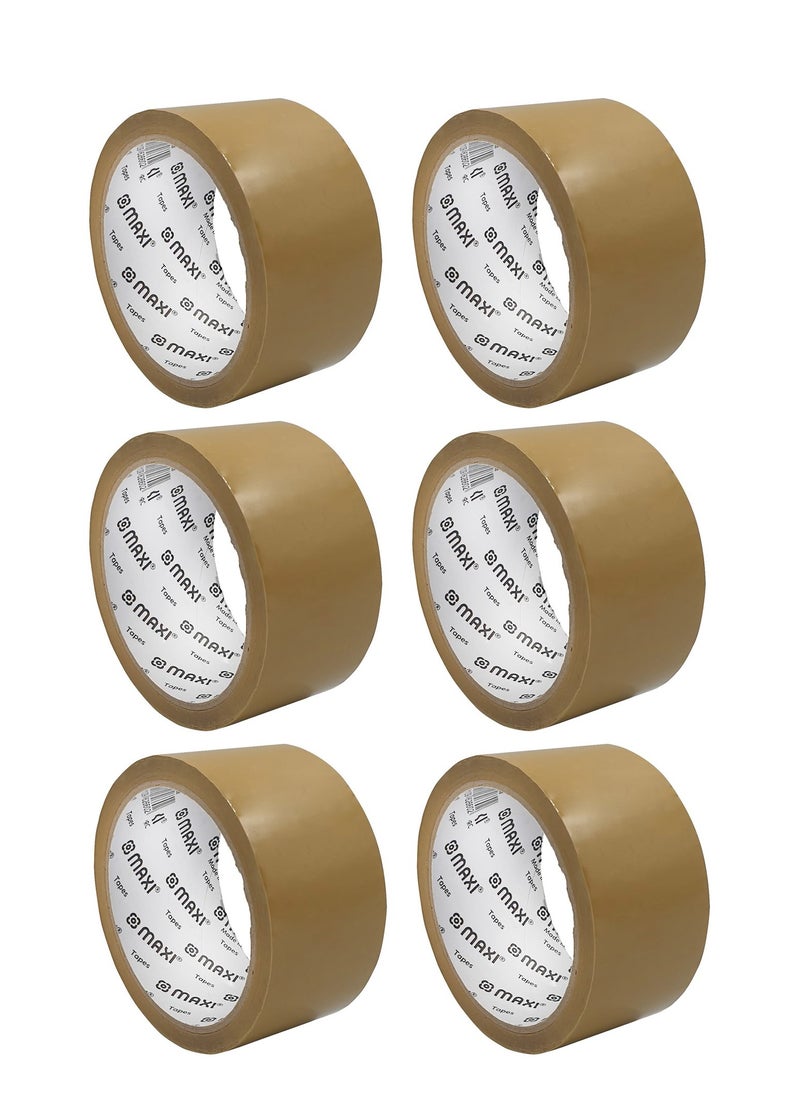 Maxi - 6-Piece 2 Inch Brown Packing Tape 50 Yards - Image 1