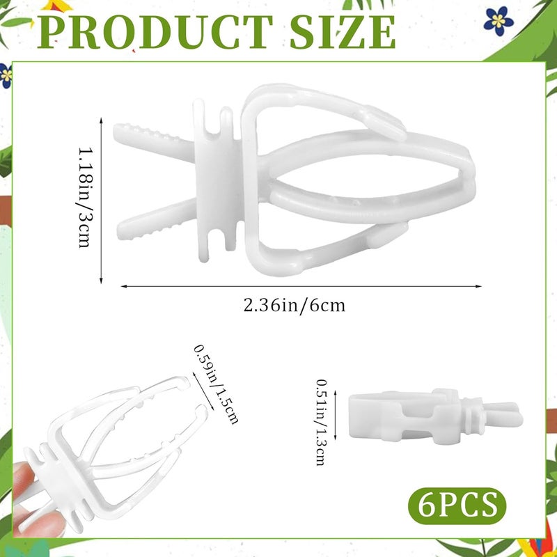 Bruislard 6 Pack Bird Cage Clips Bird Cage Food Holder Parrot Fruit Vegetable Clips White Cages Feeder Clip for Cockatoo Cockatiel Budgie Parakeet Macaw Conure - Image 2