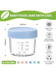 HASTHIP HASTHIP® 6Pcs Salad Dressing Containers 120ml Glass Jam Jars Ketchup Cups Sauces Jars for Lunch Box Portable Glass Sauces Cups with Cap Multi-Purpose Glass Jar for Seasonings, Jam, Soy Sauces, More  - Image 2