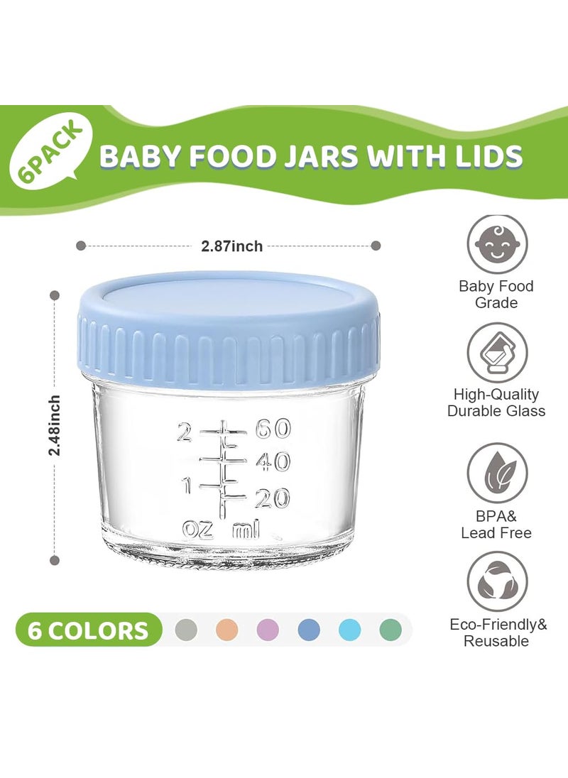 HASTHIP - HASTHIP® 6Pcs Salad Dressing Containers 120ml Glass Jam Jars Ketchup Cups Sauces Jars for Lunch Box Portable Glass Sauces Cups with Cap Multi-Purpose Glass Jar for Seasonings, Jam, Soy Sauces, More - Image 1