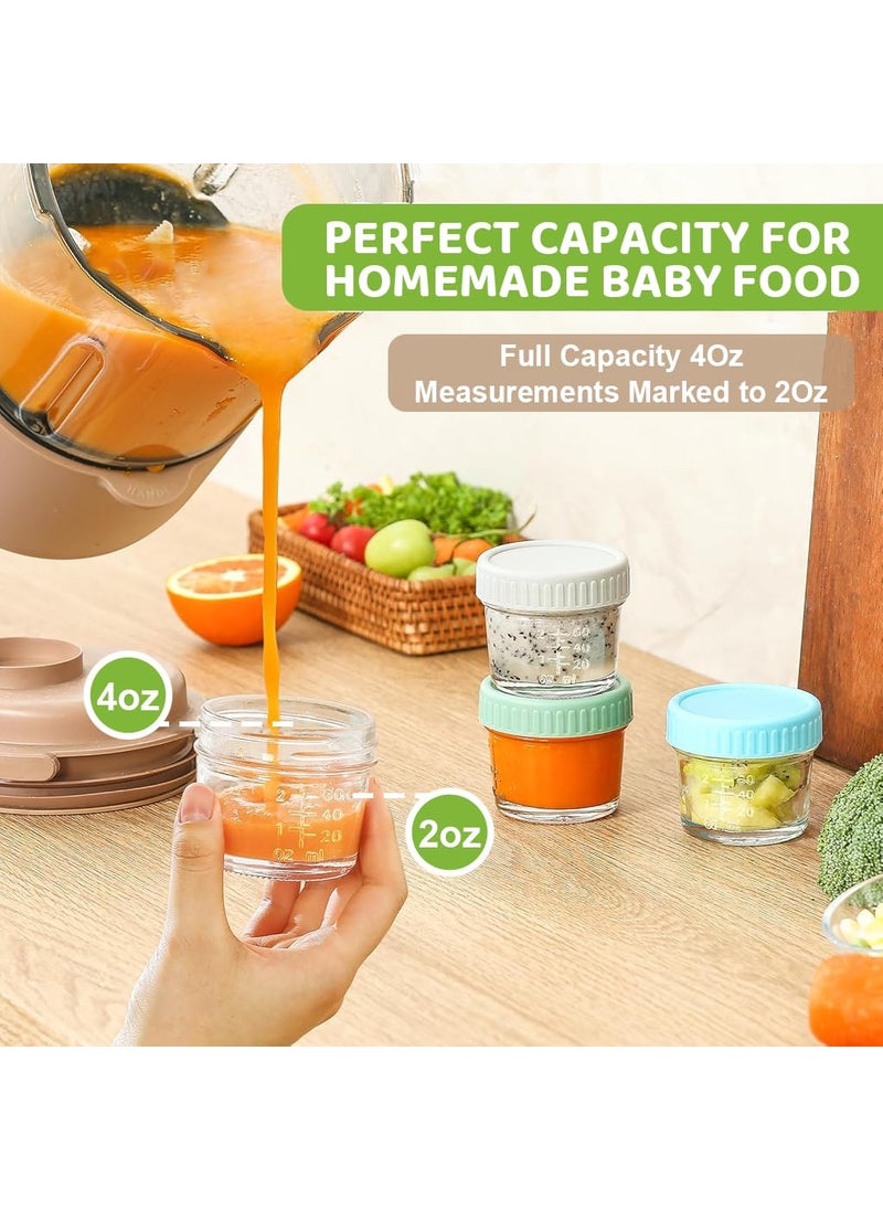 HASTHIP - HASTHIP® 6Pcs Salad Dressing Containers 120ml Glass Jam Jars Ketchup Cups Sauces Jars for Lunch Box Portable Glass Sauces Cups with Cap Multi-Purpose Glass Jar for Seasonings, Jam, Soy Sauces, More - Image 1