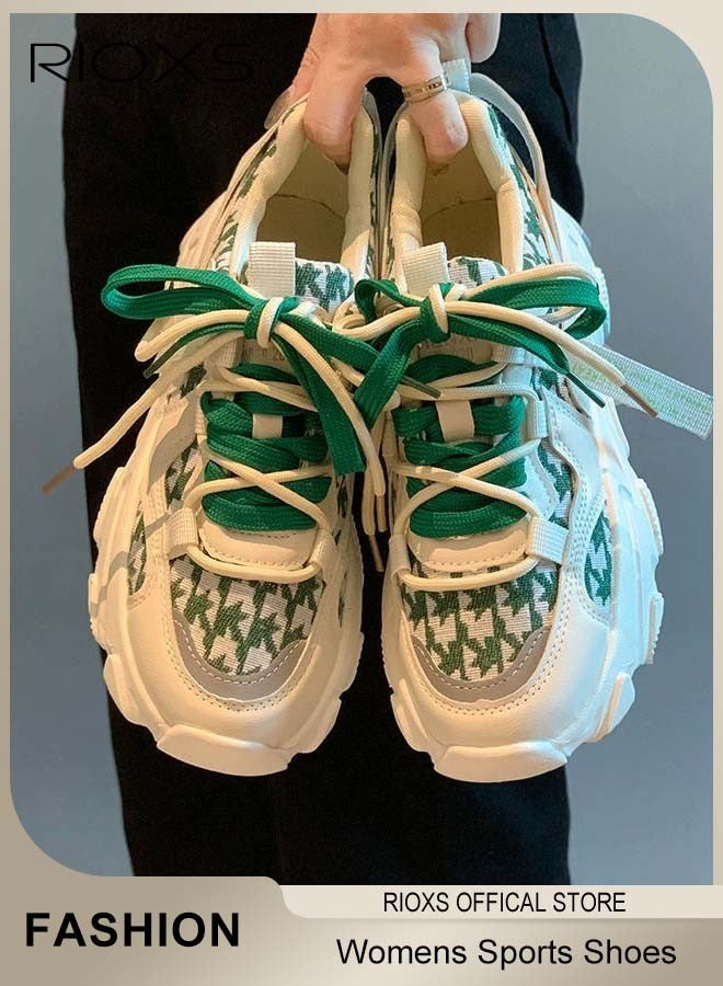 RIOXS Women's Platform Shoes,Fashion Casual Sports Shoes,Breathable Chunky Sneakers For Women,Ladies Trainers,Comfort Trendy Athletic Shoes For Workout Walking Running Jogging,Tennis Shoes, Ladies Athlesiure Trainers  - Image 1