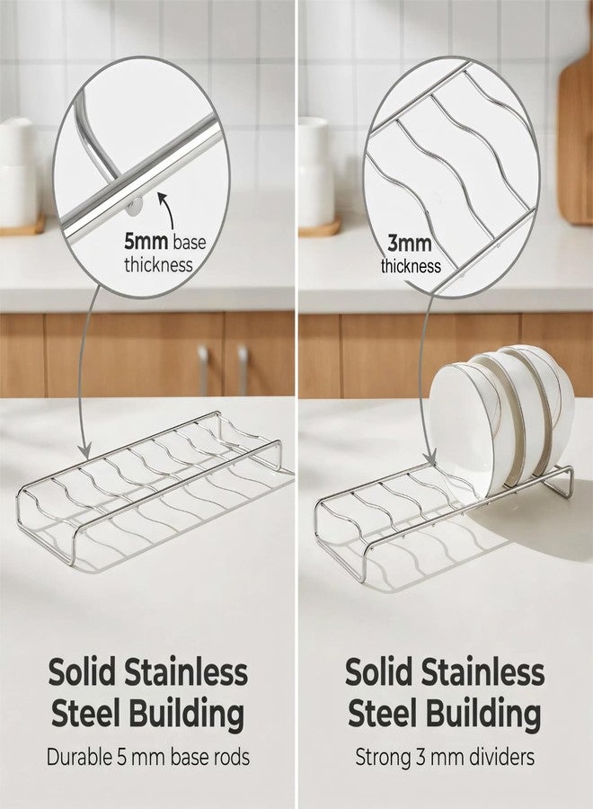 IMEEA Bowl Drying Rack SUS304 Stainless Steel Compact Countertop Organizer for 8 Small Bowls Kitchen Sink & Cabinet Storage Rack, Metal Bowl Holder - Image 5
