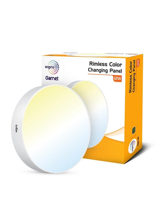 wipro Garnet 12W Rimless Round CCT Surface Panel | Colour Changing Panel | Warm White, Neutral White, Cool White | Elegant Rimless Design | Surface Mounted LED Downlighter for Ceiling |Pack of 10 - Image 3