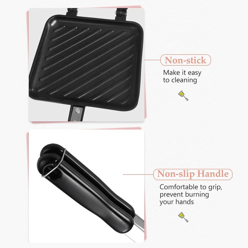 YueStar Toasted Sandwich Maker Non-stick Grilled Sandwich Panini Maker With Insulated Handle Hot Sandwich Maker Grilled Cheese Machine - Image 5