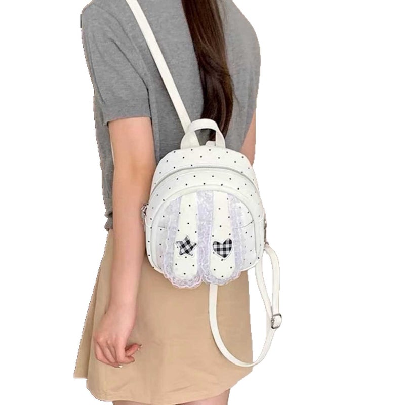 Cute Bunny Ear Lace Backpack for Women - Image 5