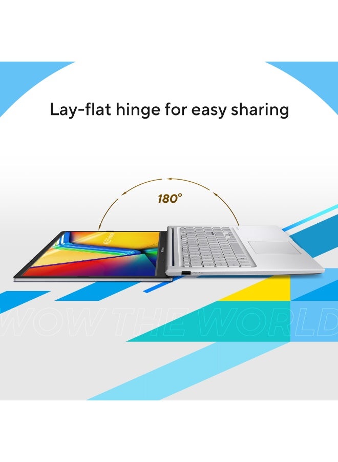 ASUS Vivobook Laptop With 15 Inch Display, Core 5 120U Processor/8GB RAM DDR5/512GB SSD/Windows 11 Home/ Cool Silver - Image 3