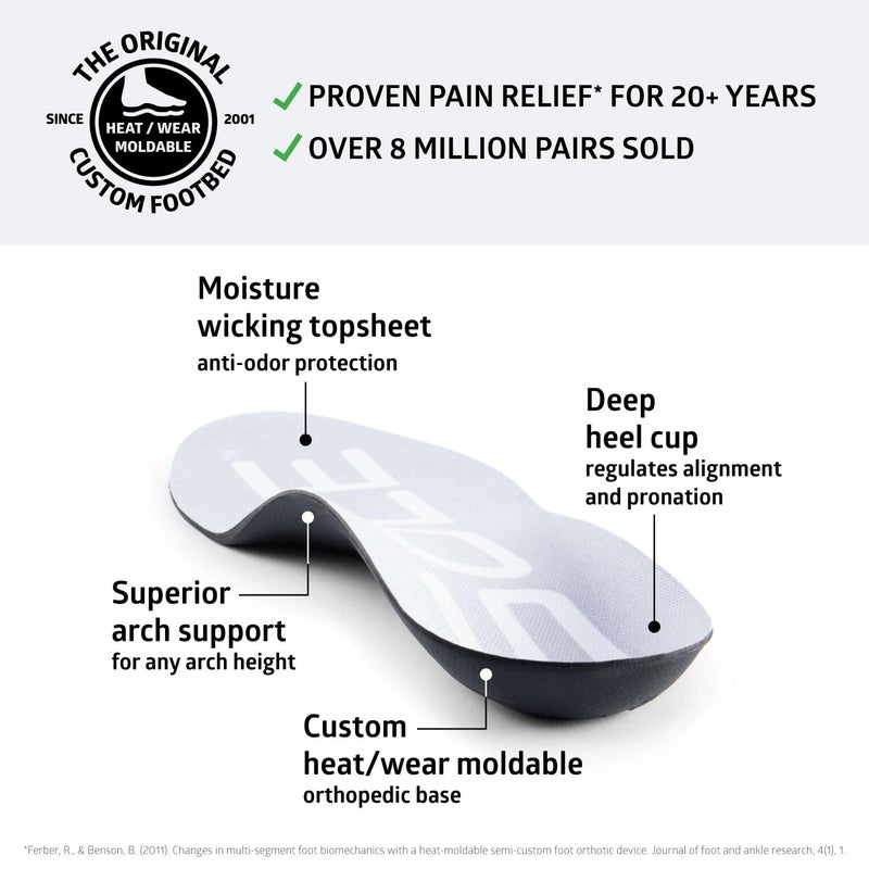 سول النعال الرياضية الرقيقة النشطة النشطة - مضادة للتعب - دعم القوس - إدراج الأحذية - حجم الرجال 8/حجم النساء 10 - Image 2