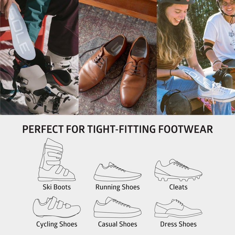 سول النعال الرياضية الرقيقة النشطة النشطة - مضادة للتعب - دعم القوس - إدراج الأحذية - حجم الرجال 8/حجم النساء 10 - Image 4