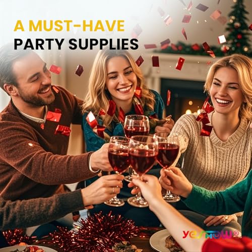 YESHOW Confetti Cannon Party Poppers Shooters Red,YESHOW Confetti Bomb Blaster(6 pack) for Birthday Christmas New Year’s Eve Wedding Graduation - Image 5