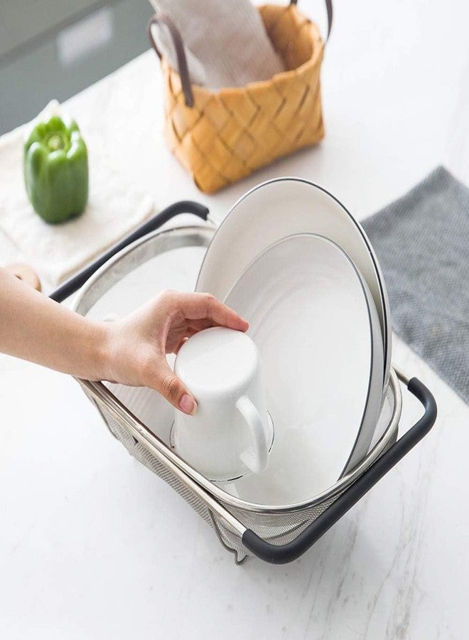 KRLZ Extendable Over The Sink Colander Strainer Basket - Stainless Steel Strainers and Colanders - Wash Vegetables and Fruits, Drain Cooked Pasta - Kitchen Essentials - Image 4