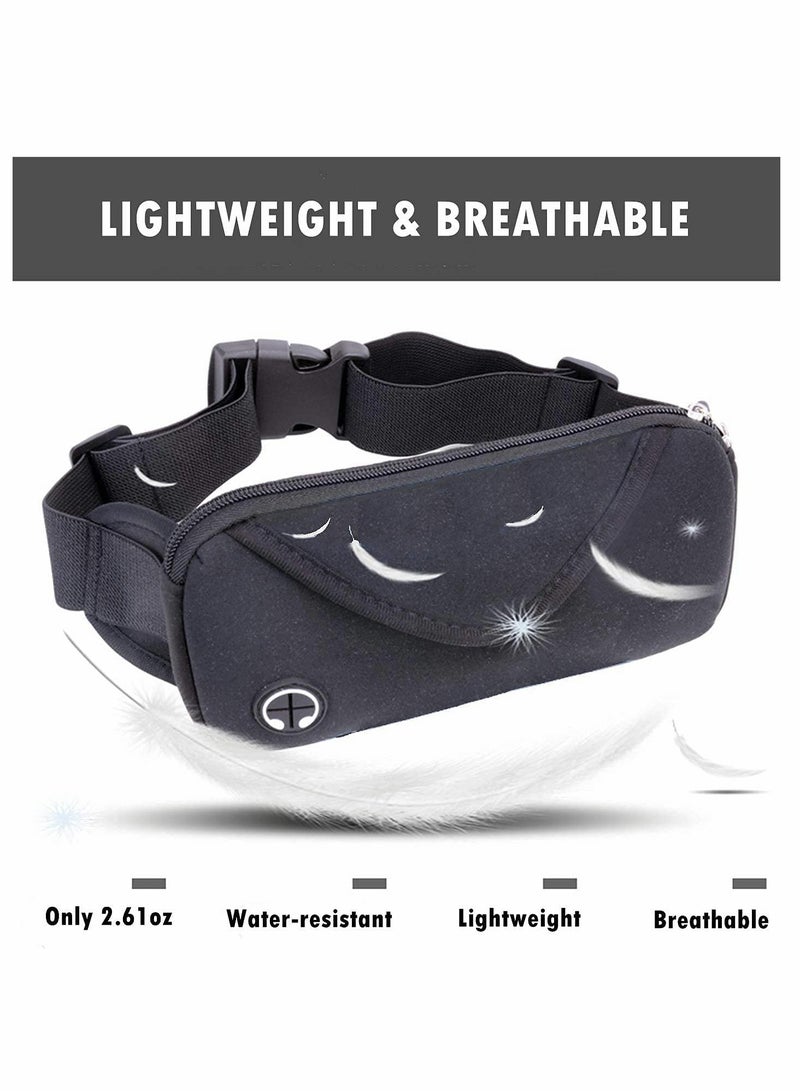 Running Pack, Slim Waist Bag with Phone Holder for Men and Women, Suitable for Walking Hiking Workout Traveling Cycling, Fit for All Cell Phones, Black - Image 2