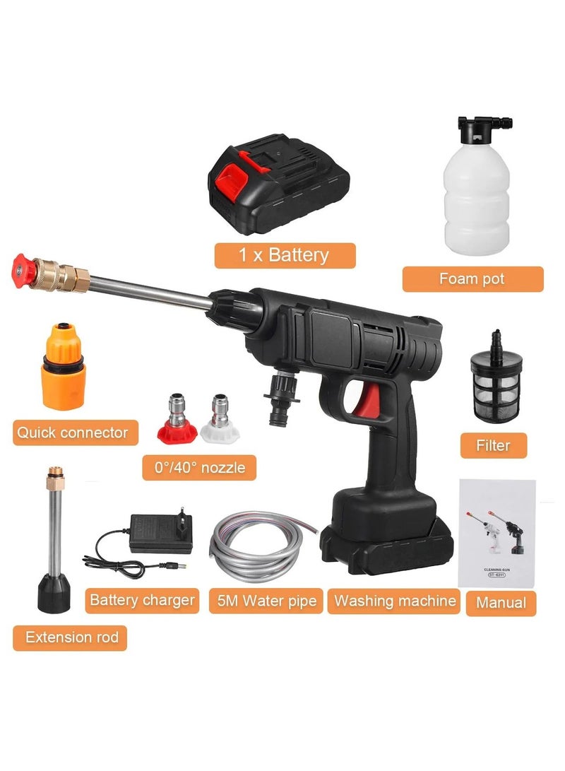 48V Cordless Portable Washer Electric High Pressure Cleaner Machine With 3 in 1 Adjustable Nozzle For Washing Cars - Image 1