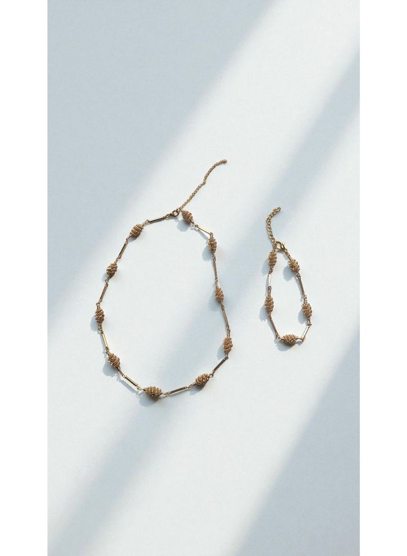 Minorisa 18K Gold Plated Necklace with Bracelet - Image 2