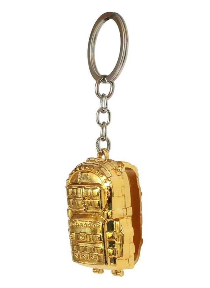 ماركة غير محددة - حقيبة ظهر مصغرة لألعاب PUBG - حلقة سلسلة مفاتيح - معدن ذهبي أنيق يمكن تجميعه لمفاتيح السيارة والدراجة - إكسسوار مثالي للاعبين وهواة الجمع - Image 1