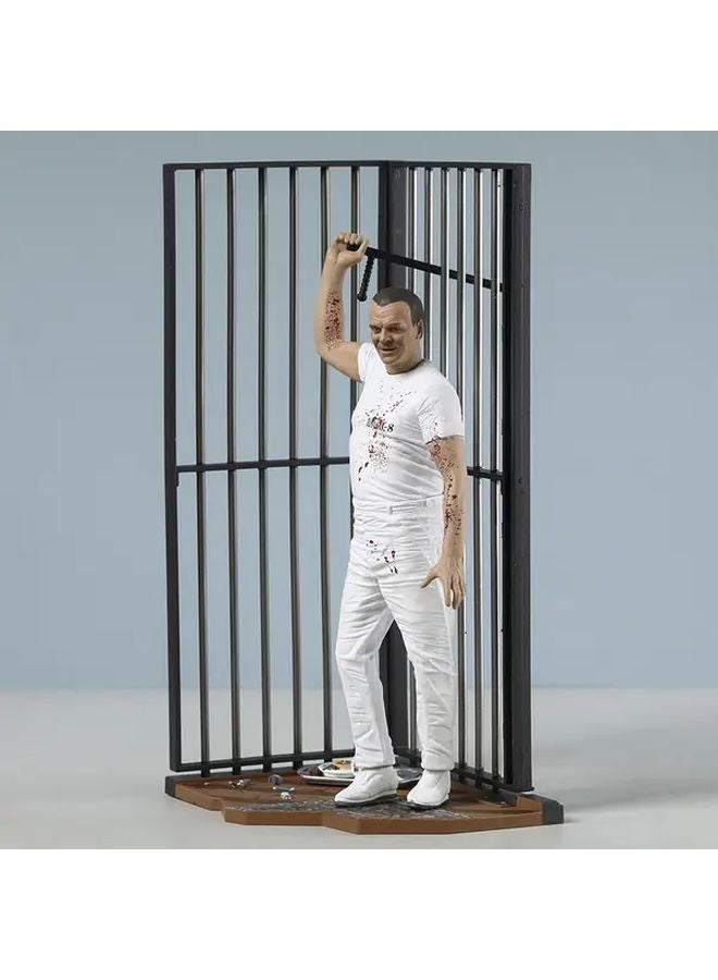 White Horror Movie Action Figure With Bloody Prison Scene PVC Collectible Toy - Image 5