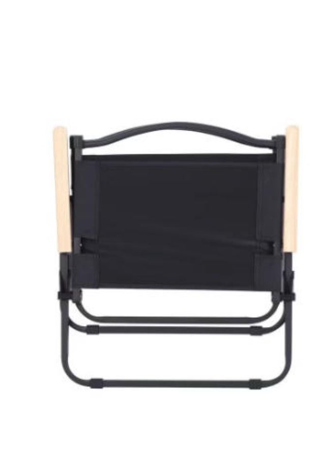 كرسي مخيم قابل للطي خفيف الوزن أسود مع مقبض حقيبة تخزين للنزهة على الشاطئ النزهة صيد الأسماك السفر - Image 3