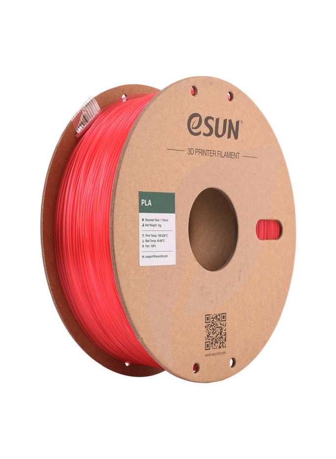 eSUN eSun 3D Printer Filament PLA 1.75 mm Dimensional Accuracy +/- 0.05 mm 1 Kg (2.2 lbs) Spool 3D Printing Material for 3D Printers – Glass Watermelon Red - Image 1