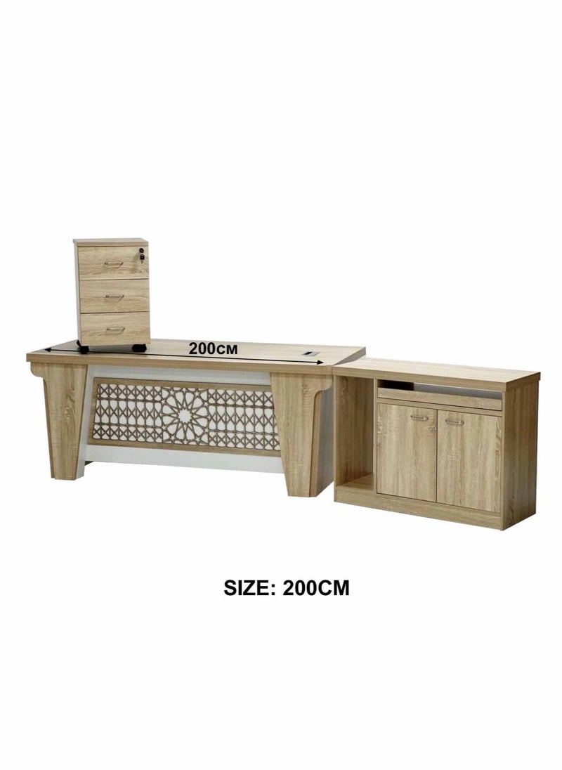 Living - Home Office Desk Computer Desk Desk With Drawer 200cm - Image 1